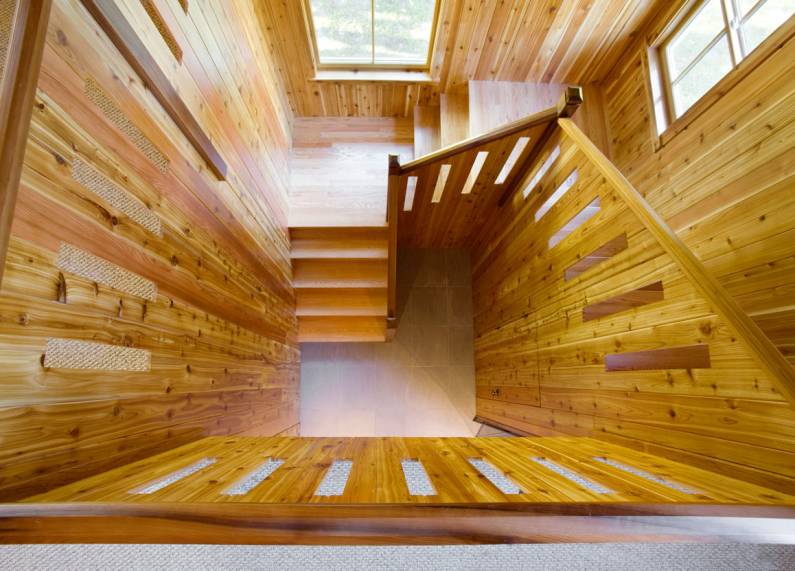 custom cedar stair - © Jacob Lilley Architects, Wellesley, MA