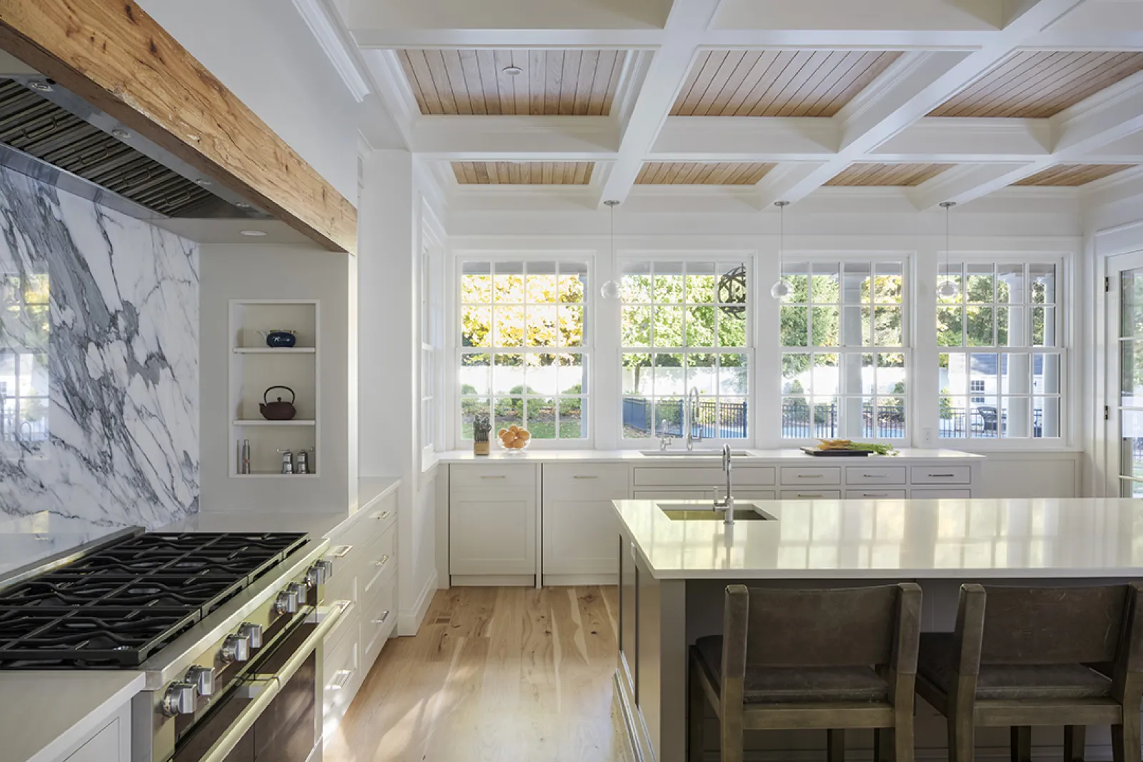 kitchen with views to the yard