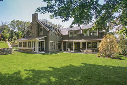 exterior of house from the rear yard© Jacob Lilley Architects Belmont, MA