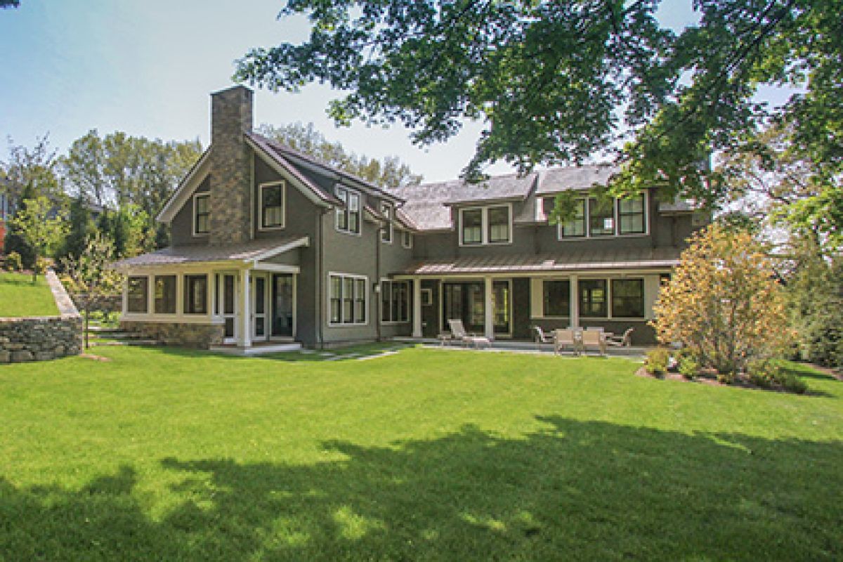 exterior of house from the rear yard© Jacob Lilley Architects Belmont, MA